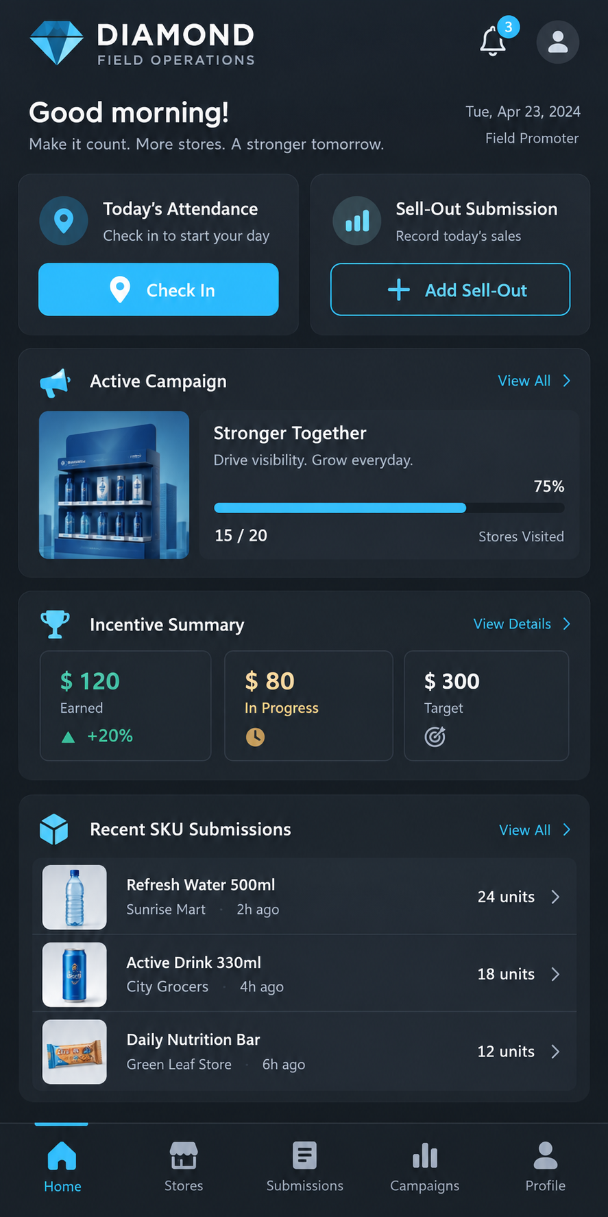 DIAMOND mobile app preview