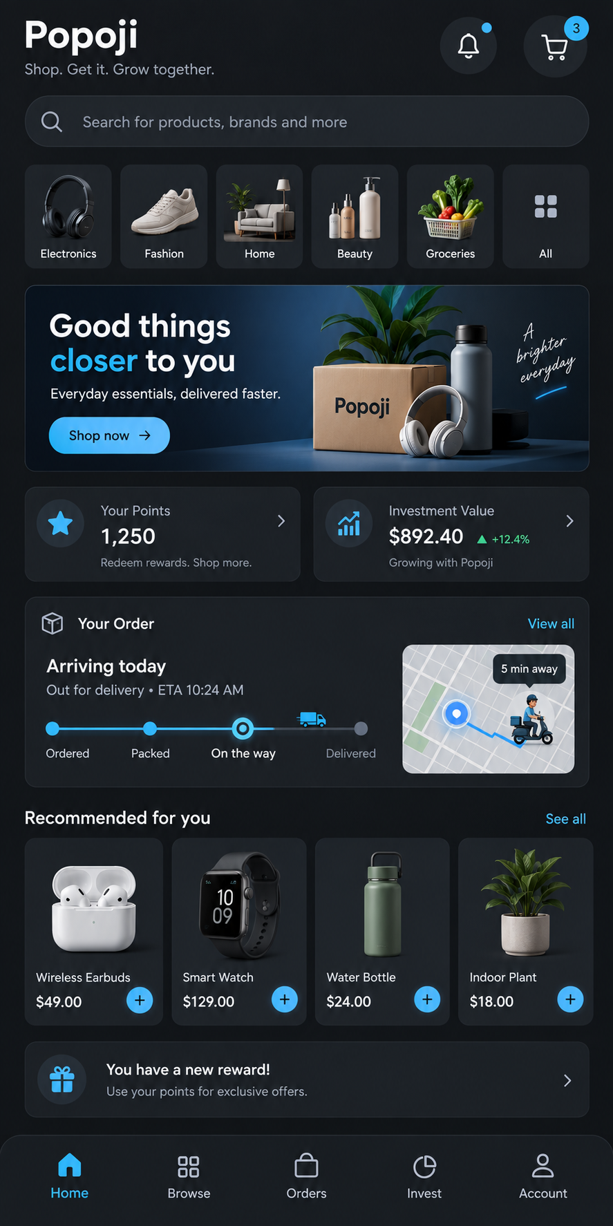 Popoji mobile app preview